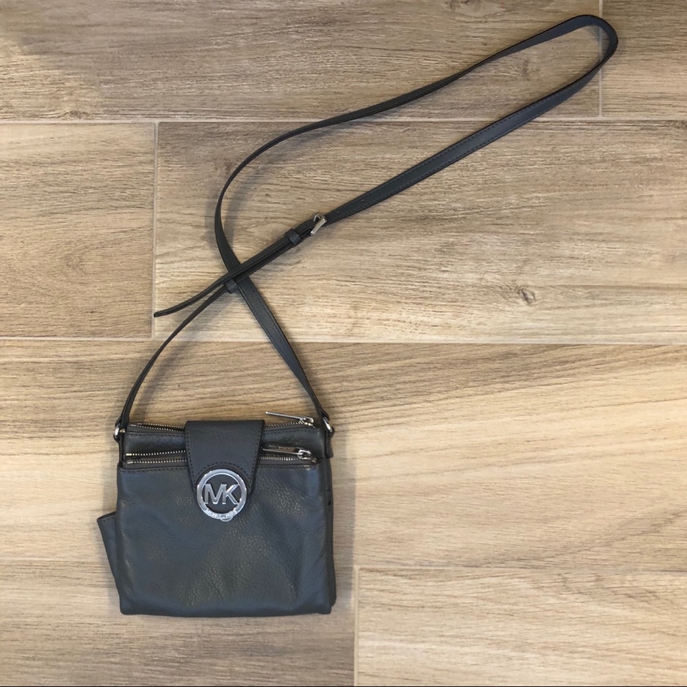 Gray Michael Kors Crossbody Travel Bag